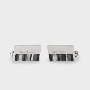 NBIB Paul Smith Mother-of-Pearl Stripe Cufflinks